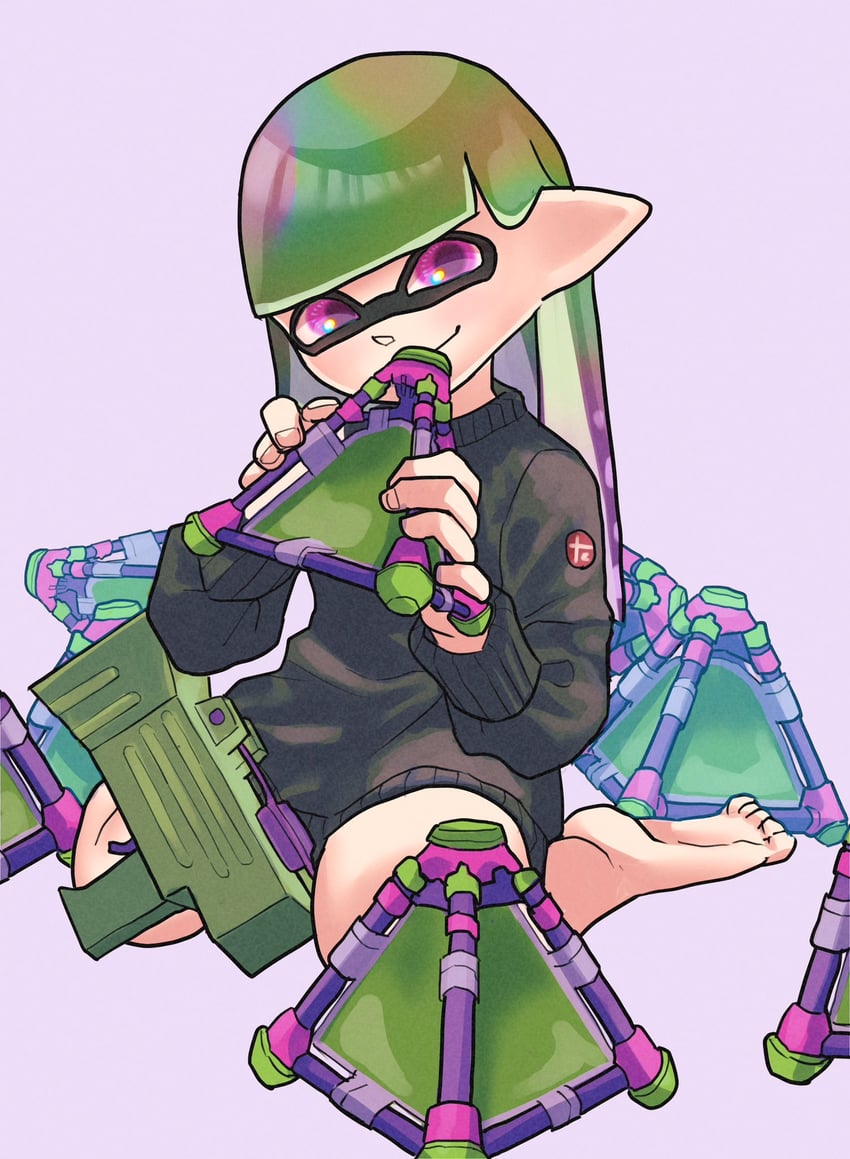 inkling player character and inkling girl (splatoon and 1 more) drawn by nastar_r0