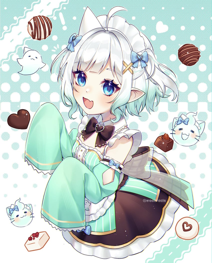 mint fantome and wisps (indie virtual youtuber) drawn by miracle_(waaaracle)