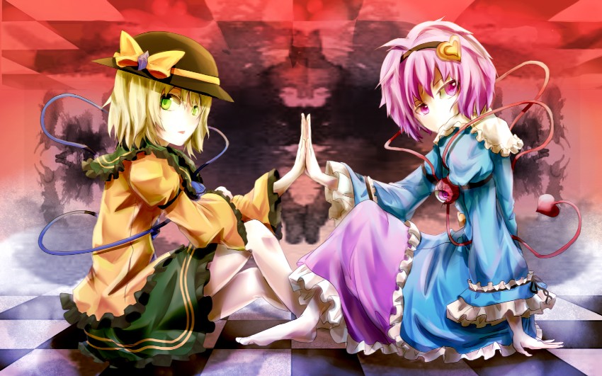 komeiji koishi and komeiji satori (touhou) drawn by 23ichiya
