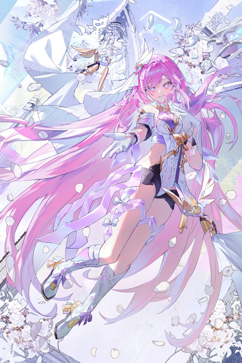 elysia (honkai and 1 more) drawn by wang_man