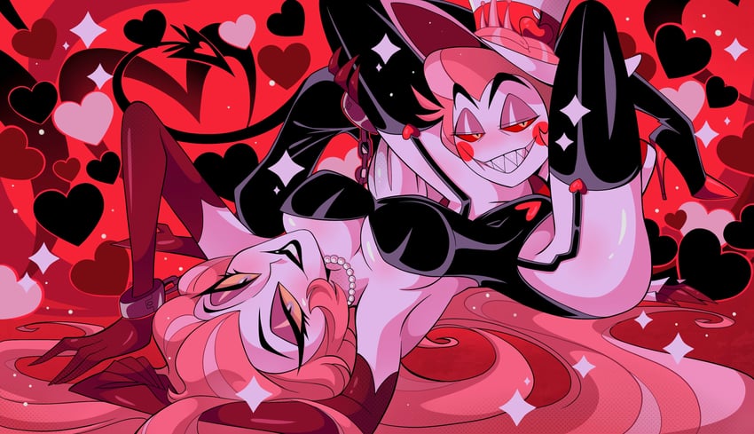 lucifer morningstar and lilith (hazbin hotel) drawn by chandllucky