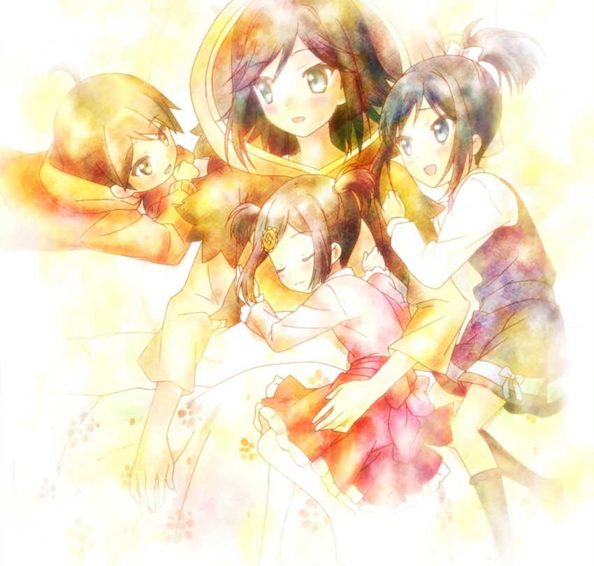 tsutsukakushi tsukiko, yokodera youto, tsutsukakushi tsukushi, and tsutsukakushi tsukasa (hentai ouji to warawanai neko.)