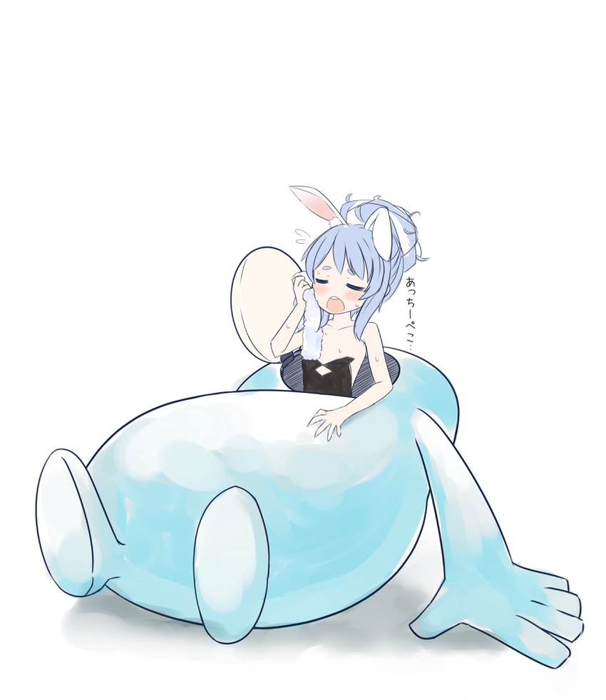usada pekora and fall guy (hololive and 1 more) drawn by cocozasa