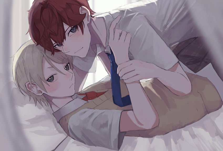 amagi hiiro and shiratori aira (ensemble stars!) drawn by na_77_pq
