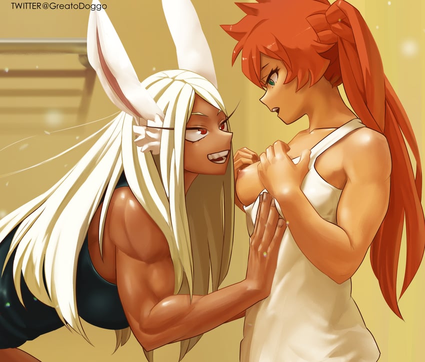 mirko and kendo itsuka (boku no hero academia) drawn by greatodoggo