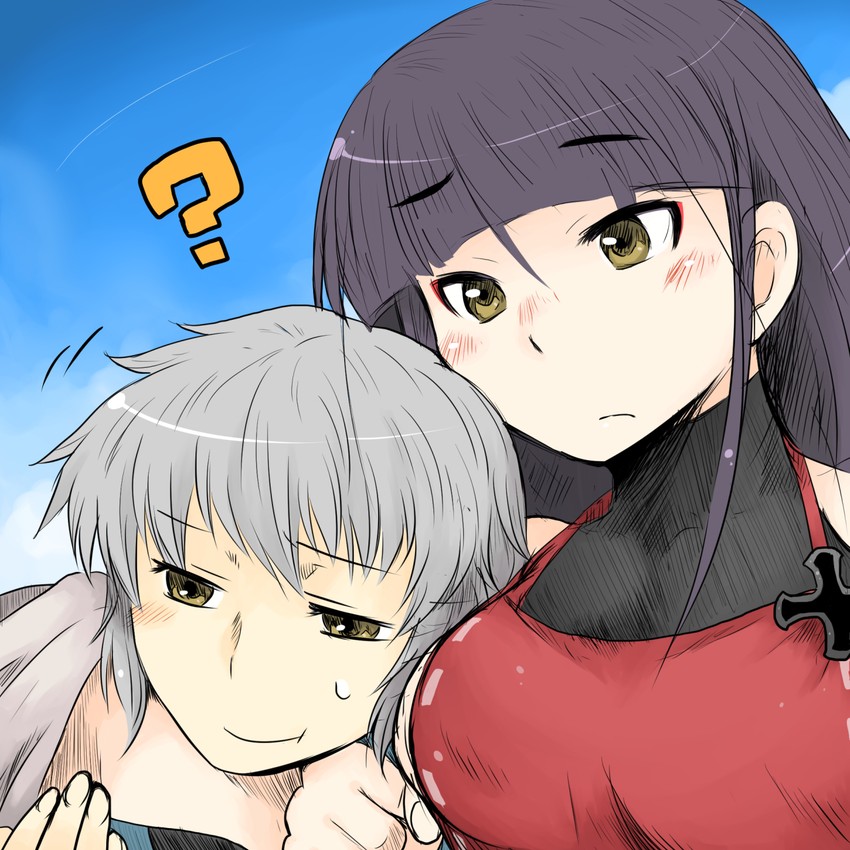 morichika rinnosuke and sendai hakurei no miko (original and 2 more) drawn by toto_(hitori_othello)