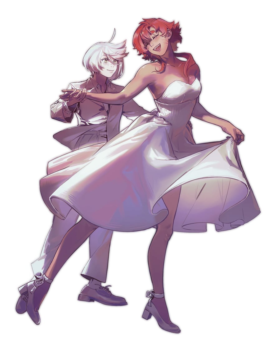 suletta mercury and miorine rembran (gundam and 1 more) drawn by dogwhitee