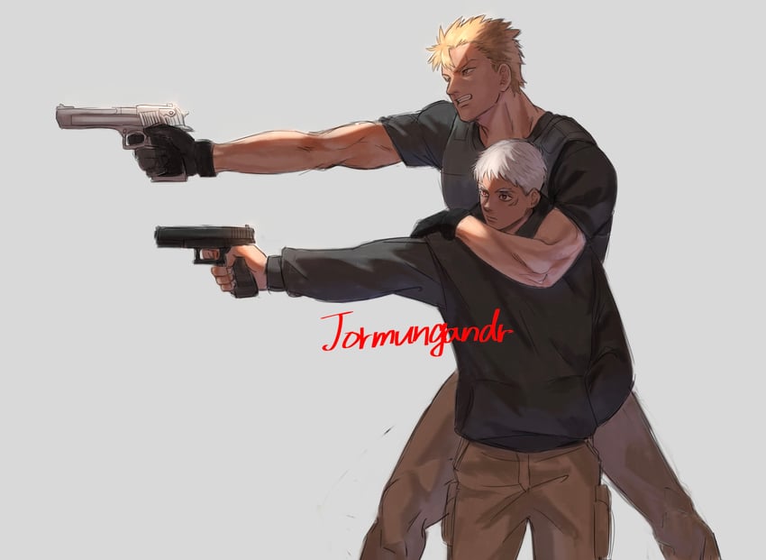 johnathan mar and lutz (jormungand) drawn by kogu_(nue_insideout)