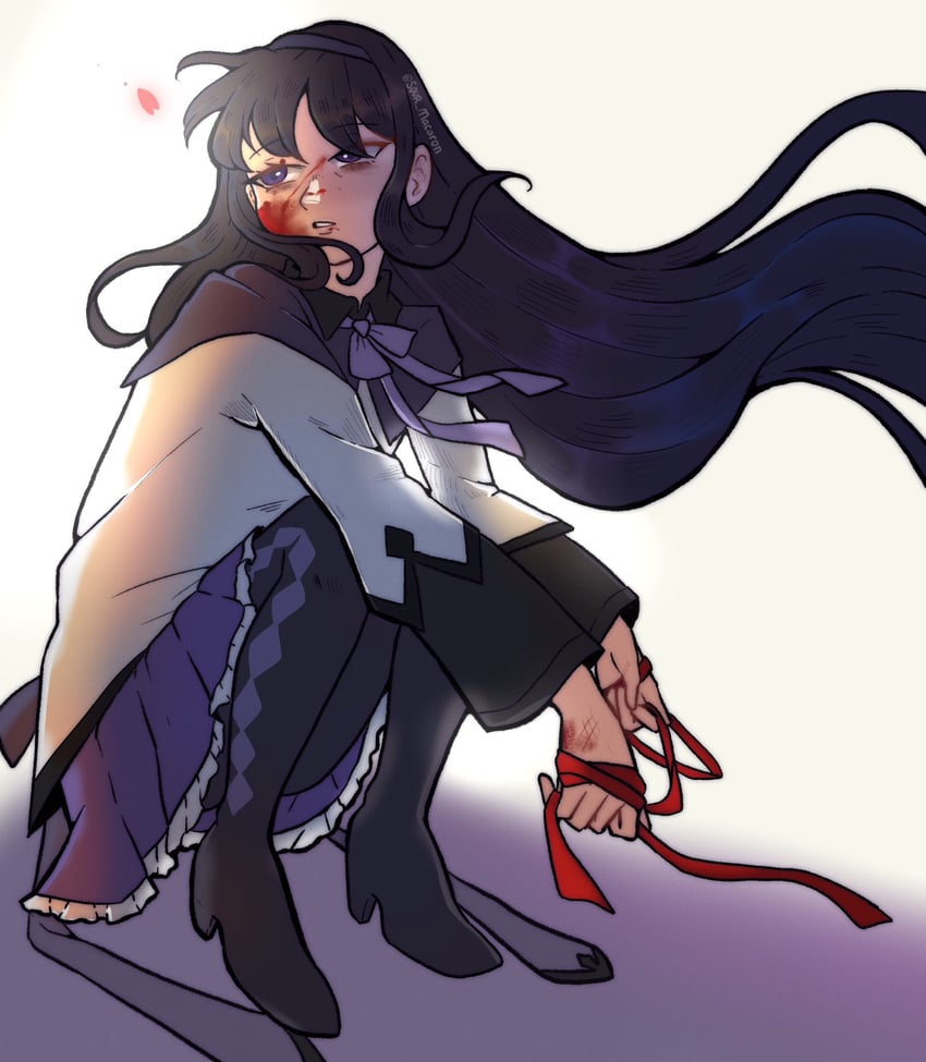 akemi homura (mahou shoujo madoka magica) drawn by sour_macaron
