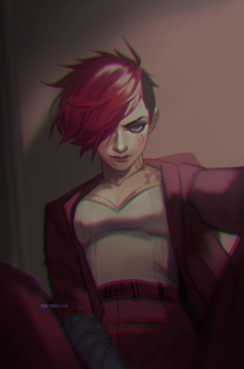 vi and arcane vi (league of legends and 1 more) drawn by qarameiio