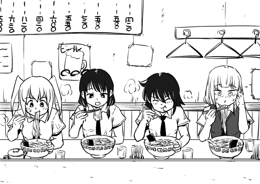 kuroki tomoko, tamura yuri, katou asuka, and nemoto hina (watashi ga motenai no wa dou kangaetemo omaera ga warui!) drawn by rundoll2