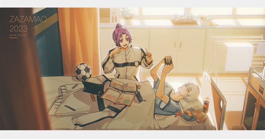 nagi seishirou and mikage reo (blue lock) drawn by zamao_(zaza)