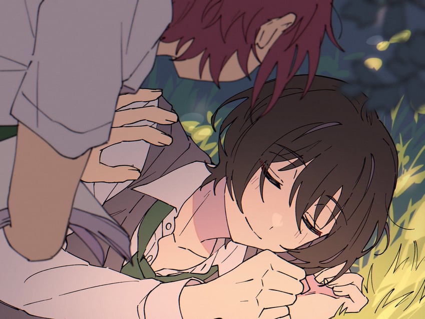 sakuma ritsu and isara mao (ensemble stars!) drawn by niyororinpayamaru