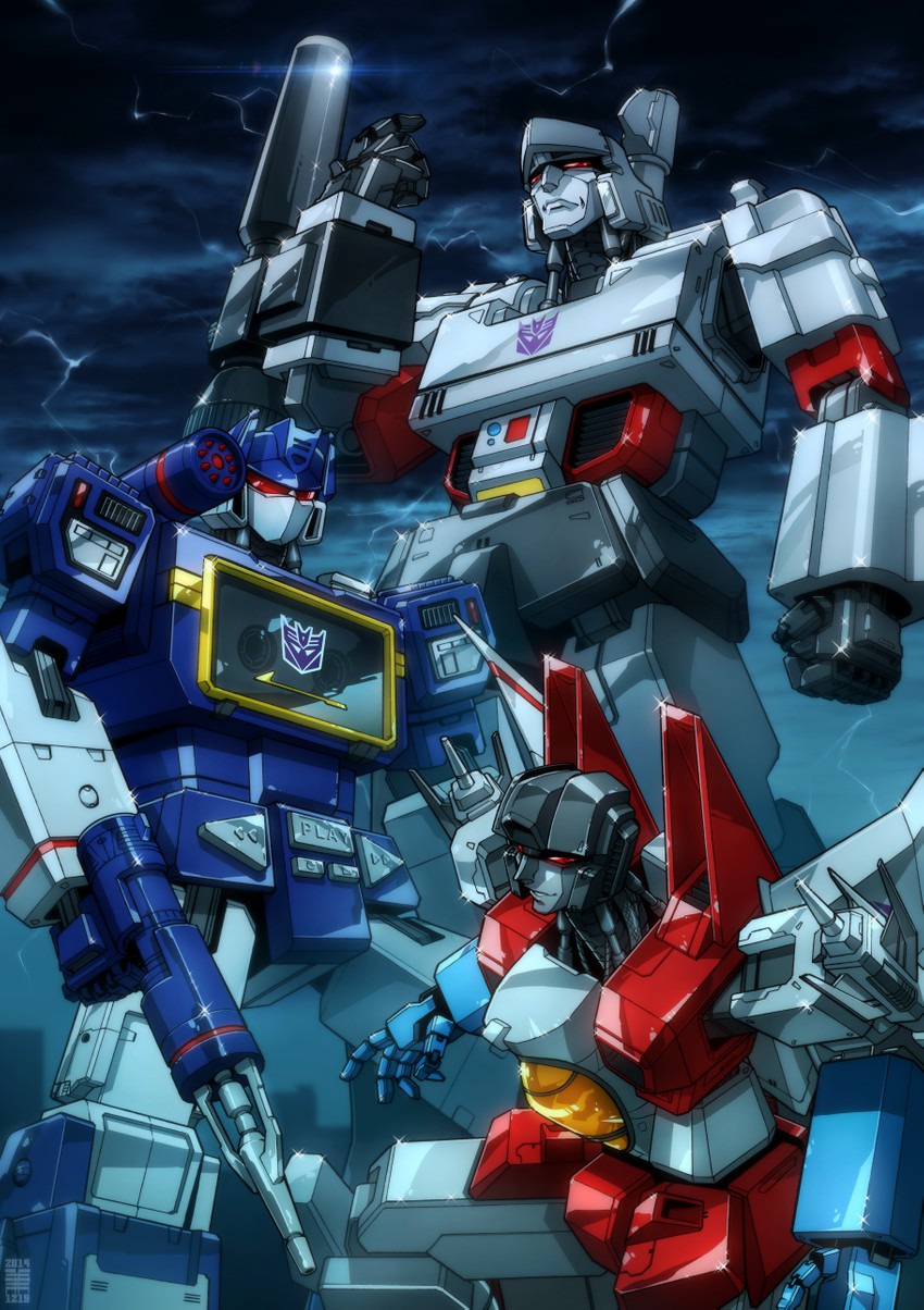 megatron, starscream, and soundwave (transformers and 1 more) drawn by ryuuichirou_(haineken)
