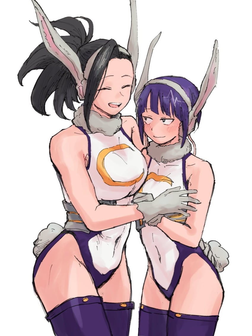 mirko, yaoyorozu momo, and jiro kyoka (boku no hero academia) drawn by vvvmung
