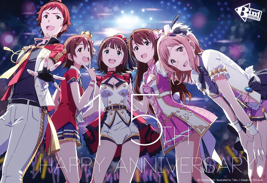 amami haruka, shimamura uzuki, sakuragi mano, kasuga mirai, and tendo teru (idolmaster and 4 more) drawn by taku1122