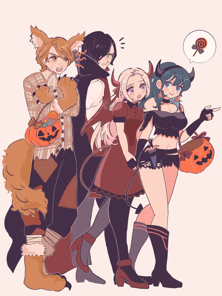 female byleth, edelgard von hresvelg, hubert von vestra, and ferdinand von aegir (fire emblem and 1 more) drawn by chimney_(chimney0311)