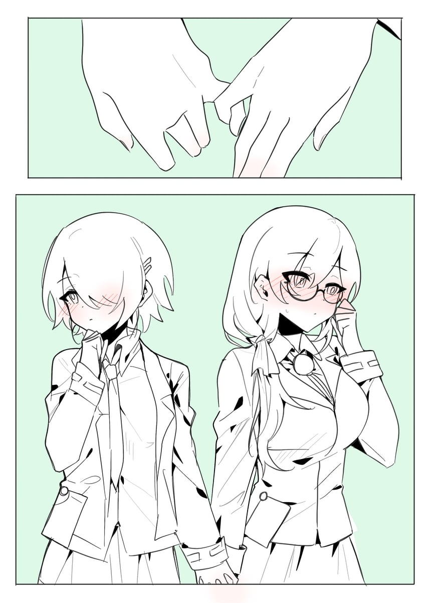 kayamori ruka and izumi yuki (heaven burns red) drawn by jingbai968