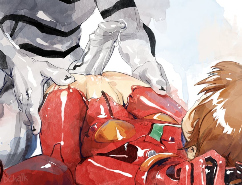 souryuu asuka langley and mass production eva (neon genesis evangelion and 1 more) drawn by butterchalk