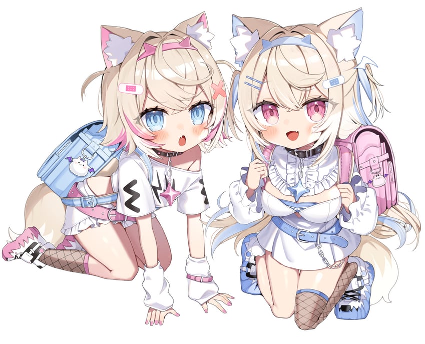 fuwawa abyssgard and mococo abyssgard (hololive and 1 more) drawn by noi_mine