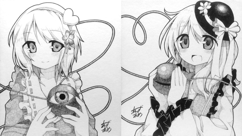 komeiji koishi and komeiji satori (touhou) drawn by anzu_ame