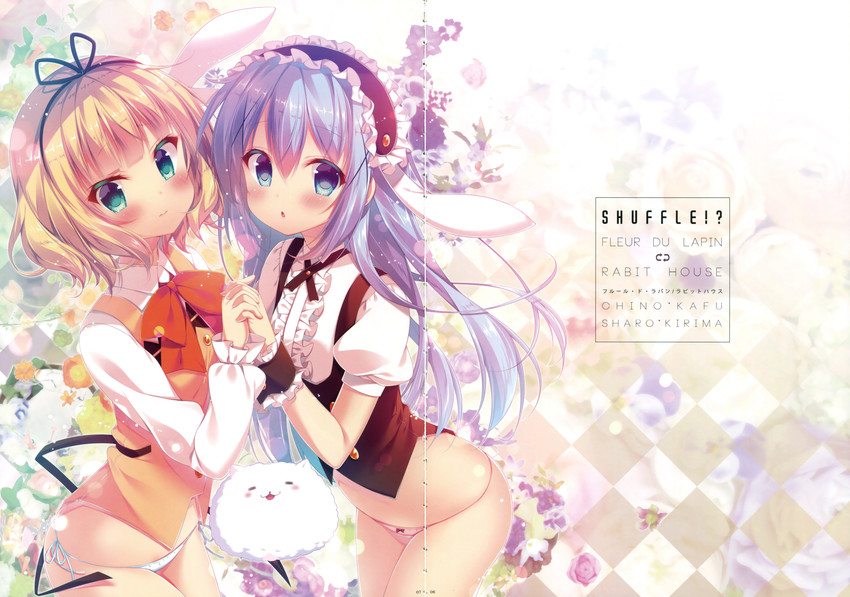 kafuu chino, kirima syaro, and tippy (gochuumon wa usagi desu ka?) drawn by mitsumomo_mamu