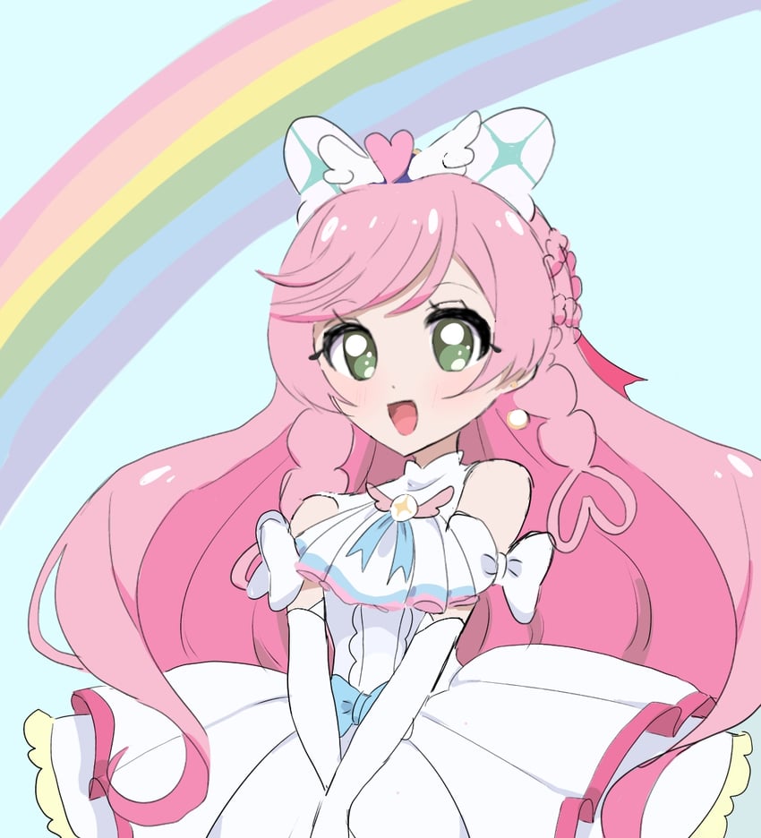 nijigaoka mashiro and cure prism (precure and 1 more) drawn by user_mcpf8435