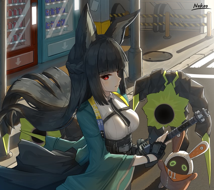 hoshimi miyabi and eous (zenless zone zero) drawn by nokoo