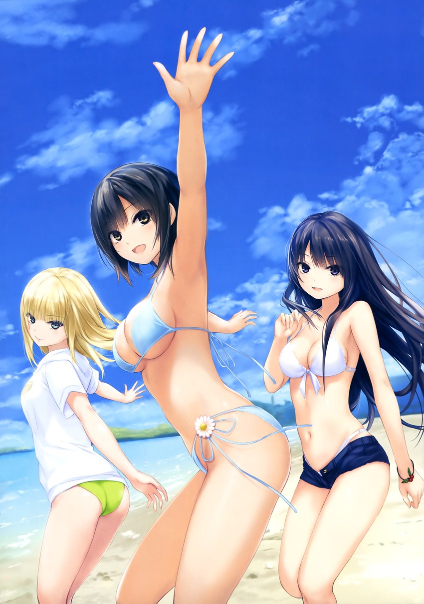 aoyama sumika, shiramine rika, and mele retanagua (original) drawn by coffee-kizoku