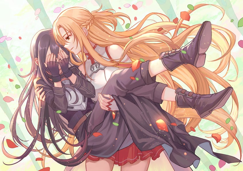 asuna and kirito (sword art online) drawn by lalatia-meai