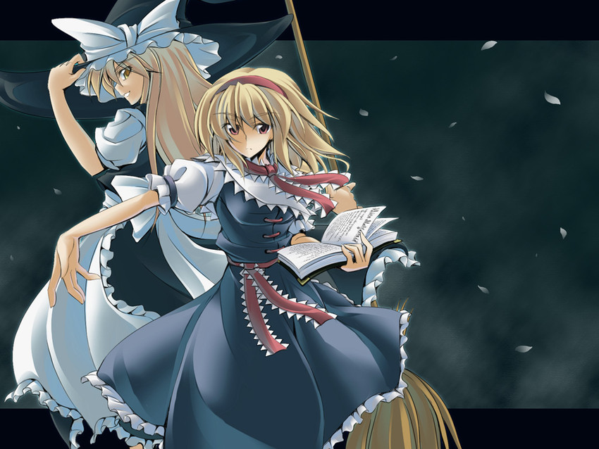 kirisame marisa and alice margatroid (touhou) drawn by fuyuwa_kotatsu