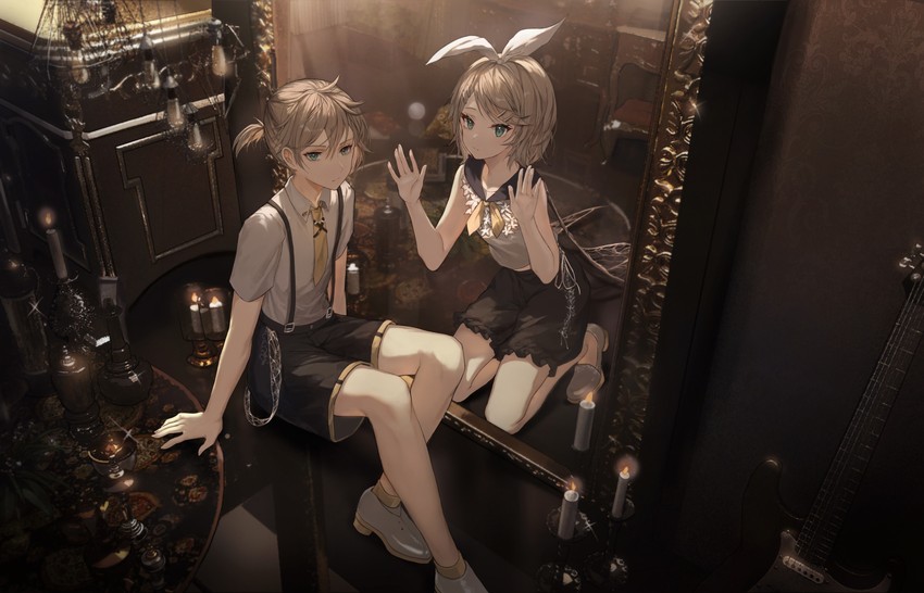 kagamine rin and kagamine len (vocaloid) drawn by mada_(shizhou)