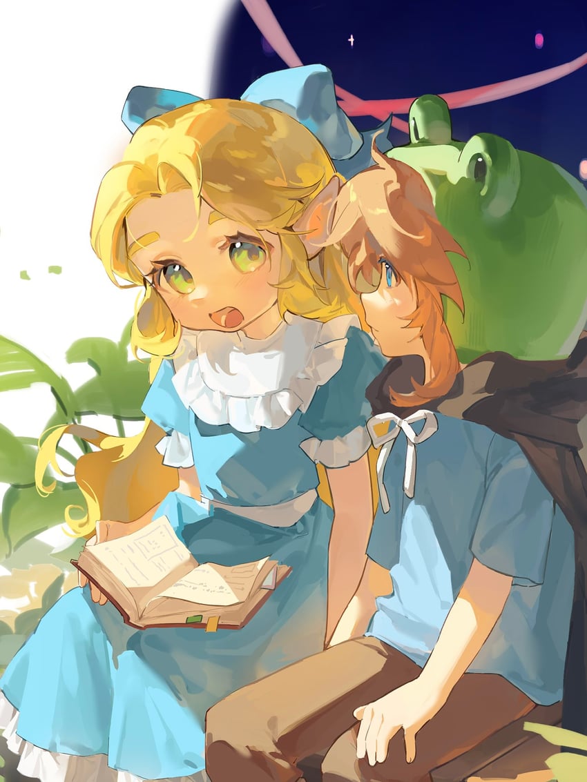 link and princess zelda (the legend of zelda and 1 more) drawn by yumiyumo3o