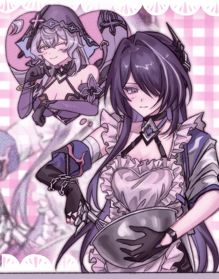 acheron and black swan (honkai and 1 more) drawn by l0ver_t_t