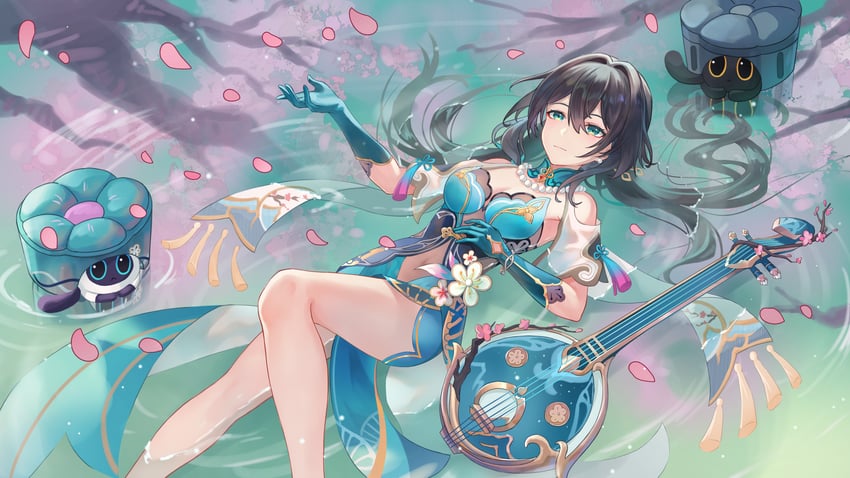 trailblazer and ruan mei (honkai and 1 more) drawn by henjiwumei
