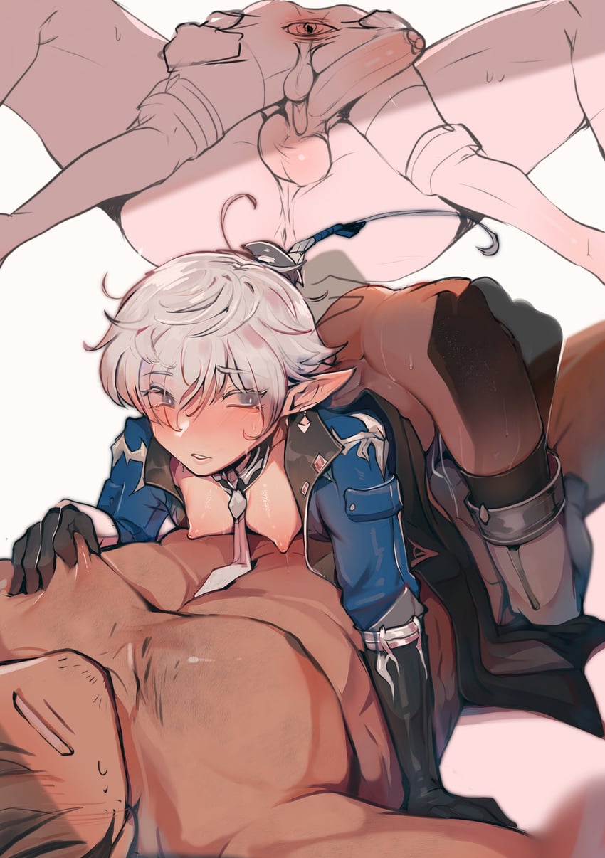warrior of light, adventurer, and alphinaud leveilleur (final fantasy and 1 more) drawn by byefrog