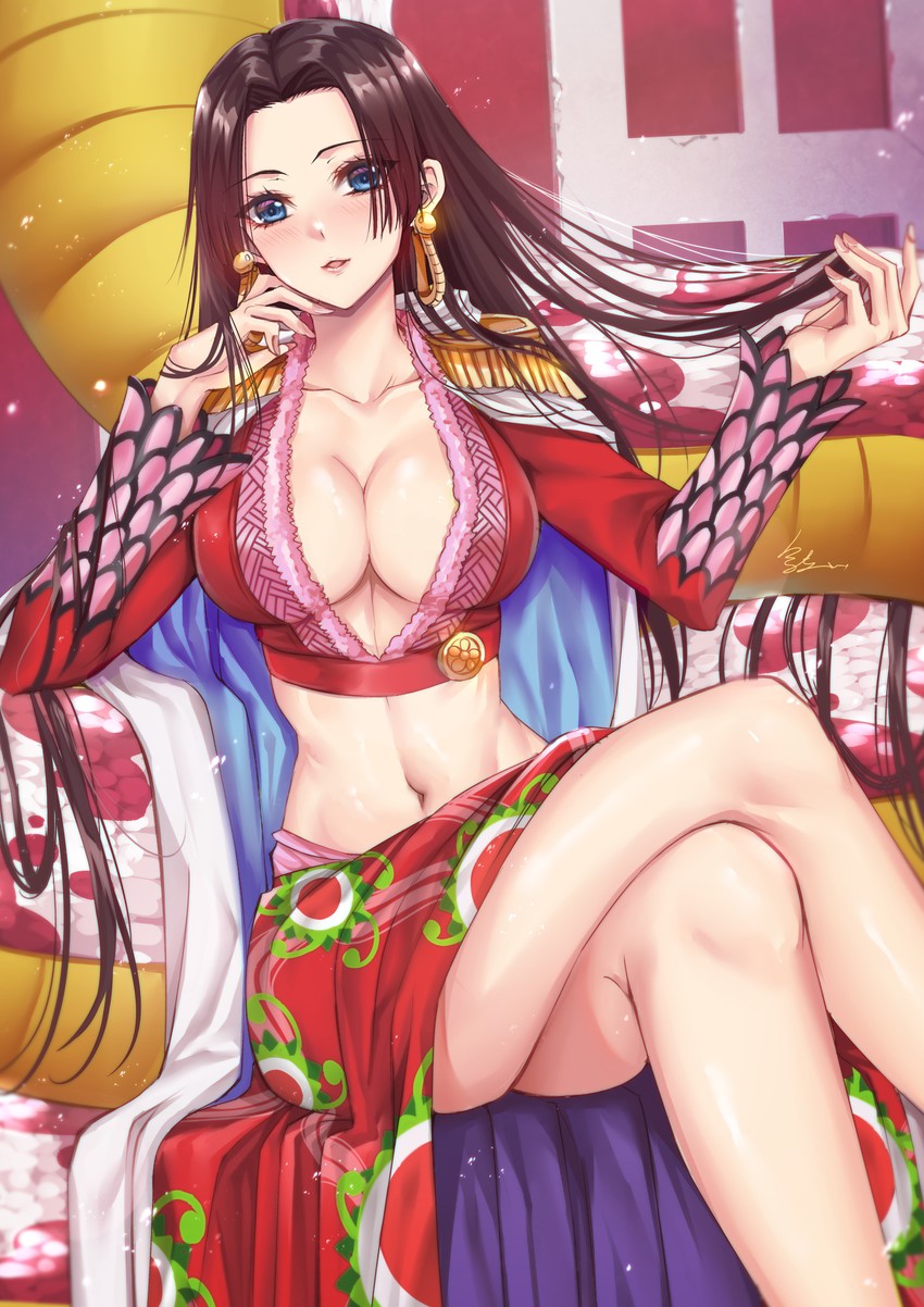 boa hancock and salome (one piece) drawn by gu_li