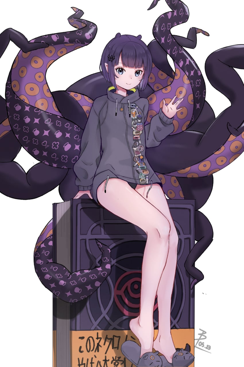 ninomae ina'nis and ao-chan (hololive and 1 more) drawn by badao