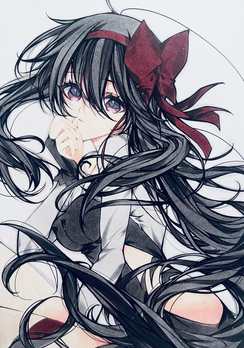 akemi homura and akuma homura (mahou shoujo madoka magica and 1 more) drawn by misteor
