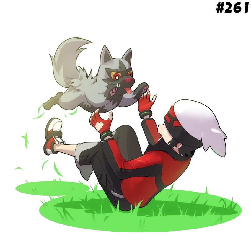 brendan and poochyena (pokemon and 1 more) drawn by poppinmonkey