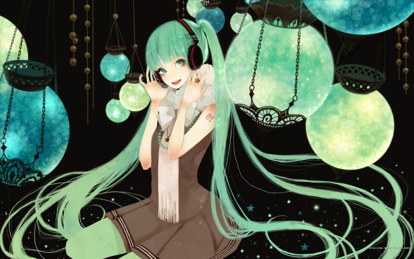 hatsune miku (vocaloid and 1 more) drawn by mokaffe