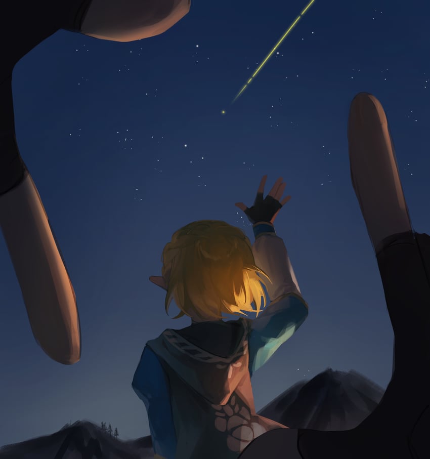 link and princess zelda (the legend of zelda and 1 more) drawn by yumiyumo3o