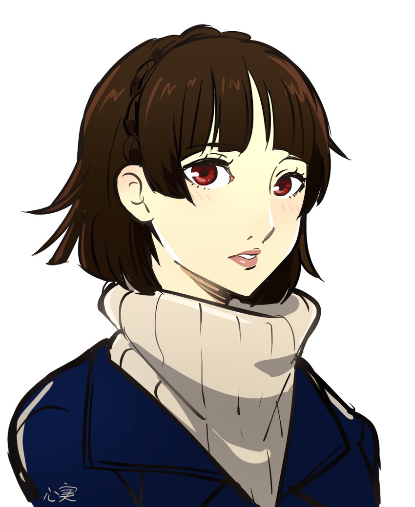 niijima makoto (persona and 2 more) drawn by kokomi_(aniesuakkaman)