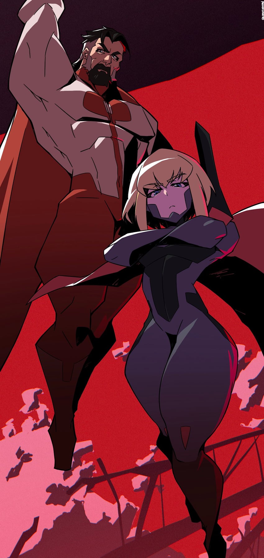 supergirl and omni-man (dc comics and 3 more) drawn by hatotheman