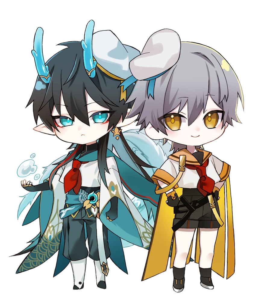 trailblazer, caelus, and dan heng (honkai and 1 more) drawn by tuku2
