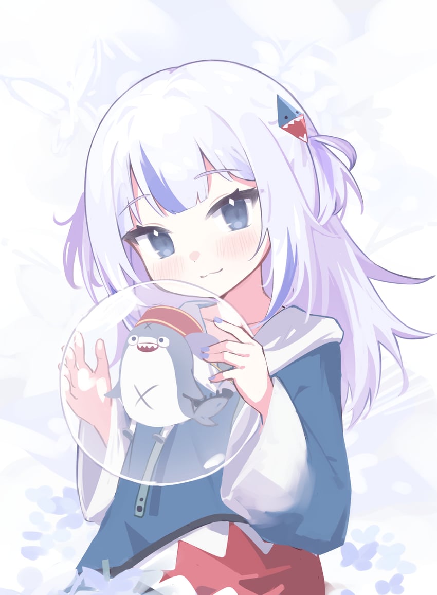 gawr gura and bloop (hololive and 1 more) drawn by klaius