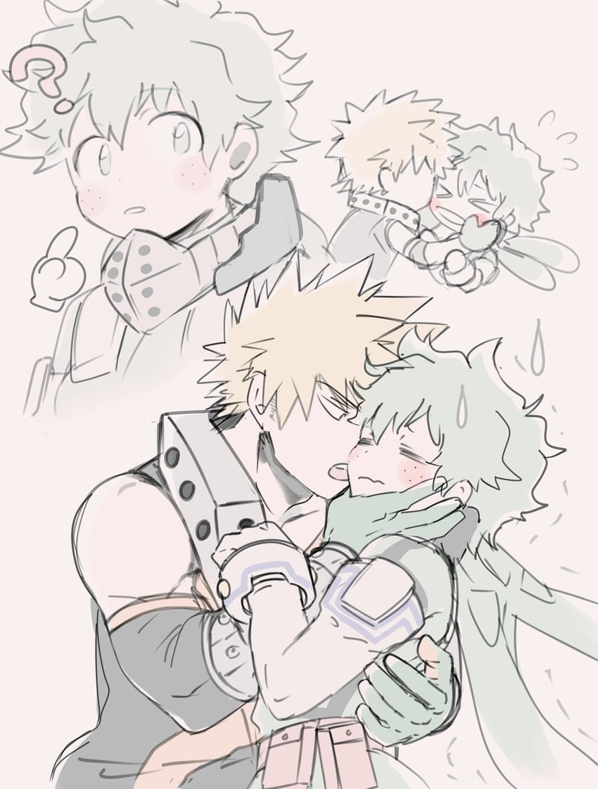 midoriya izuku and bakugou katsuki (boku no hero academia) drawn by nugunasutu