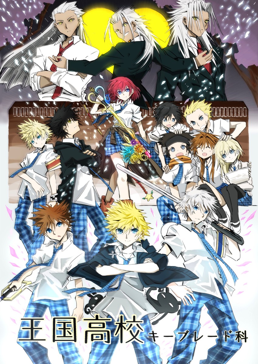 sora, roxas, kairi, riku, namine, and 9 more (kingdom hearts and 1 more) drawn by ak_(tig72pnykkk)