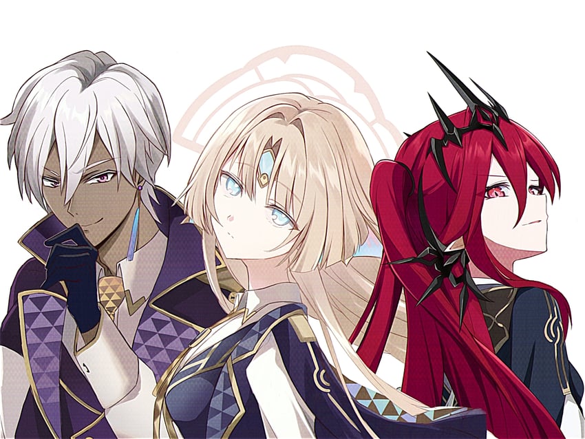 sugilite, pearl, and obsidian (honkai and 1 more) drawn by saint_laurent_paris