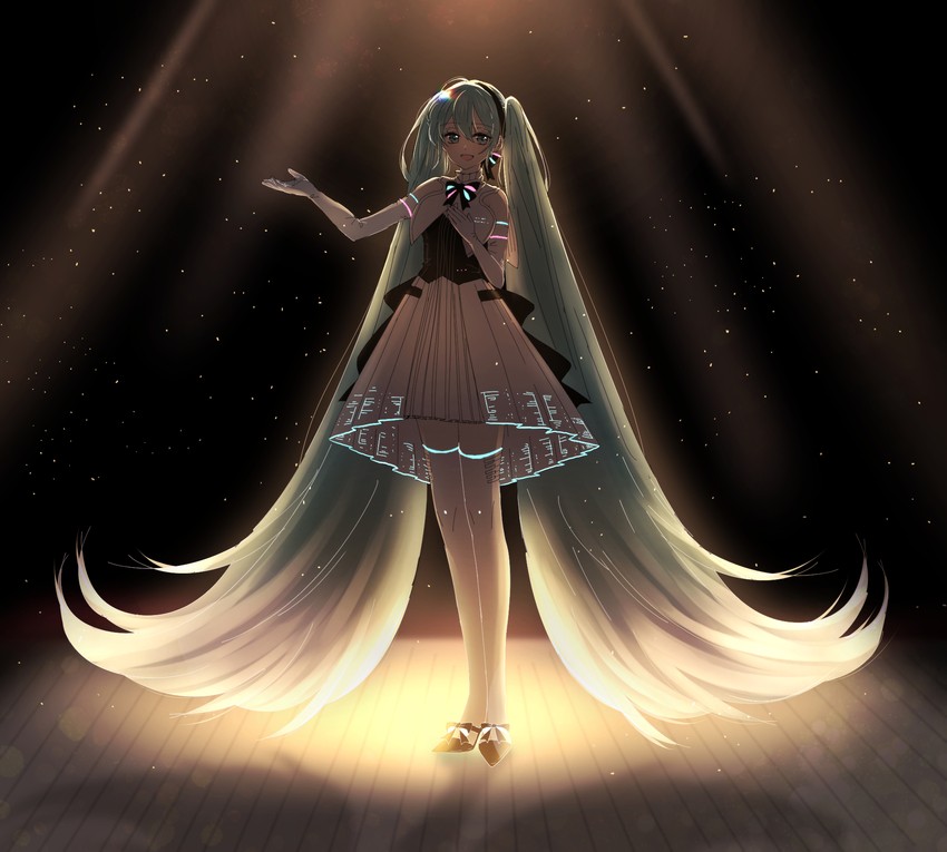 hatsune miku (vocaloid and 1 more) drawn by mizuamemochimochi
